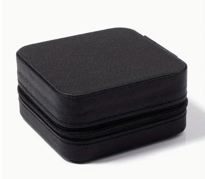Reisjuwelendoosje met rits - ZWART