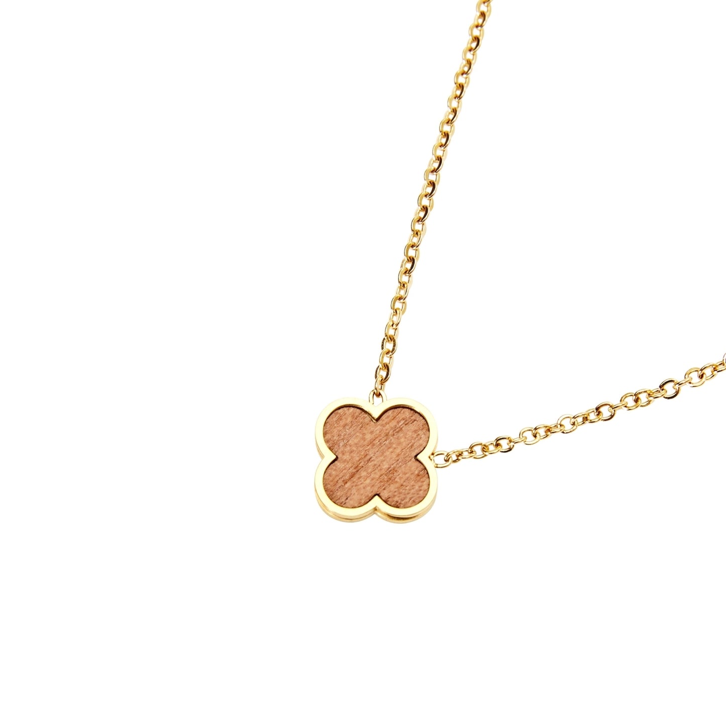 Crystals by HCA-Halsketting-Piece of Life-Verguld-Klaverblad