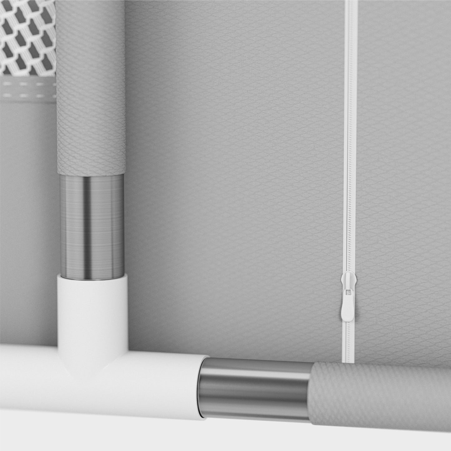 Tulano - Cozy 28 - babybox - kinderbox – 180x200 cm – voor binnen en buiten – grijs/wit – ademend gaas – EN71-gecertificeerd – 6 tot 36 maanden