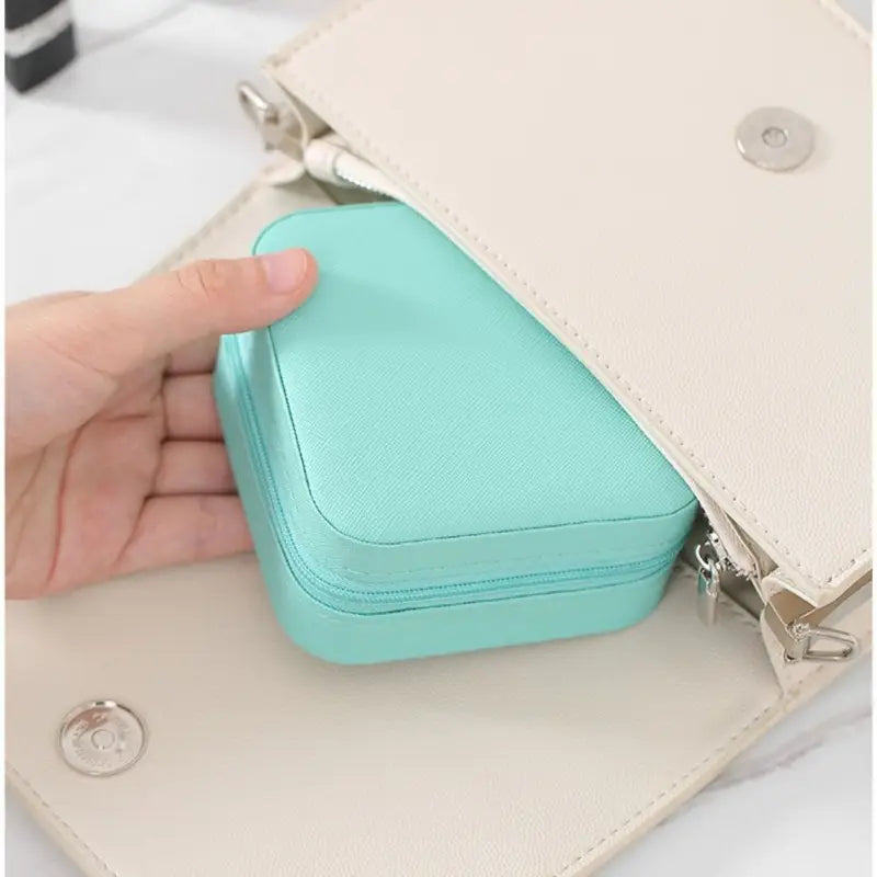 Reisjuwelendoosje met rits - BLAUW