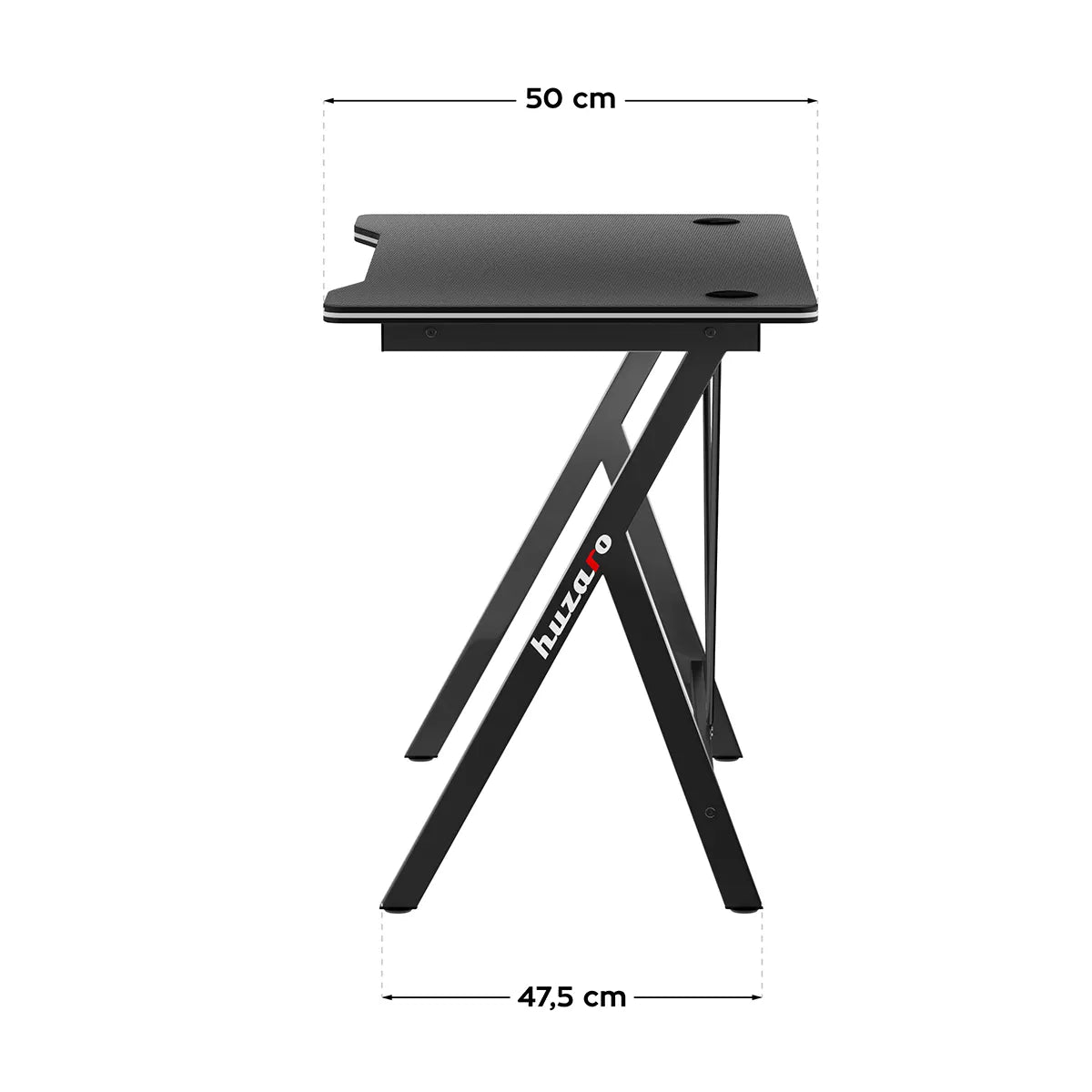 Huzaro-Hero 1.4-Bureau-Gaming-100x50 cm-Zwart-Carbon flex