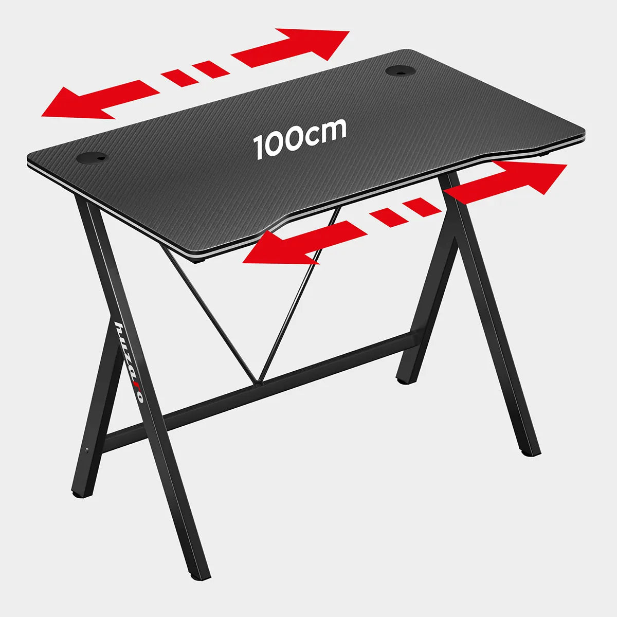 Huzaro-Hero 1.4-Bureau-Gaming-100x50 cm-Zwart-Carbon flex