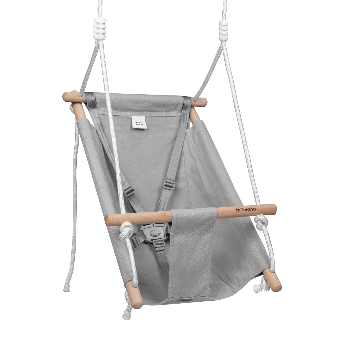 Tulano - Hop 40 - kinderschommel - wieg - schommelstoel - grijs - wit