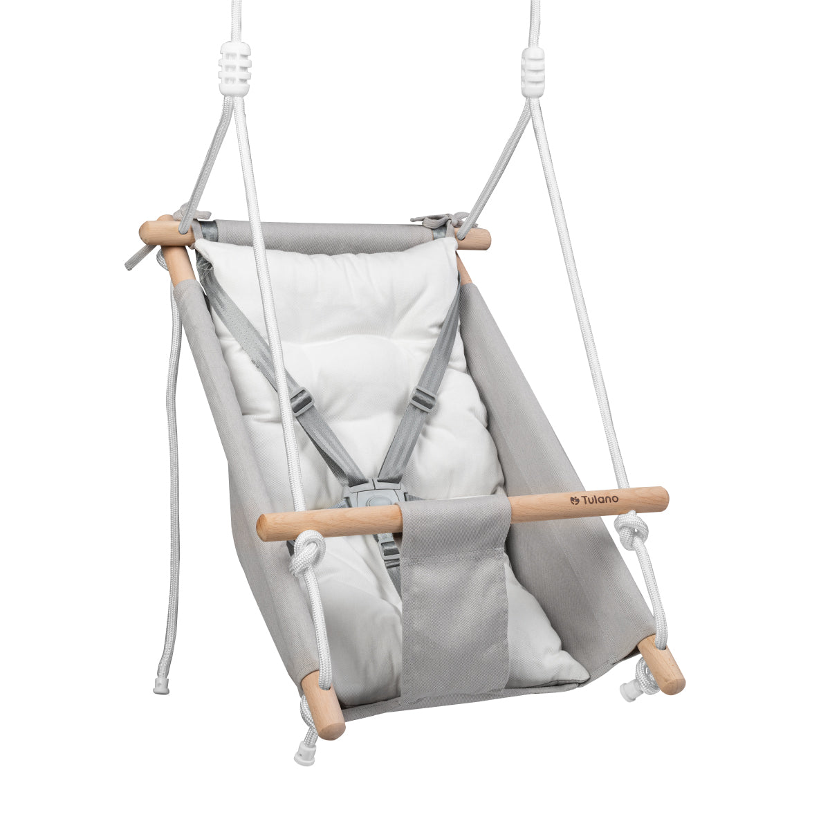 Tulano - Hop 40 - kinderschommel - wieg - schommelstoel - grijs - wit