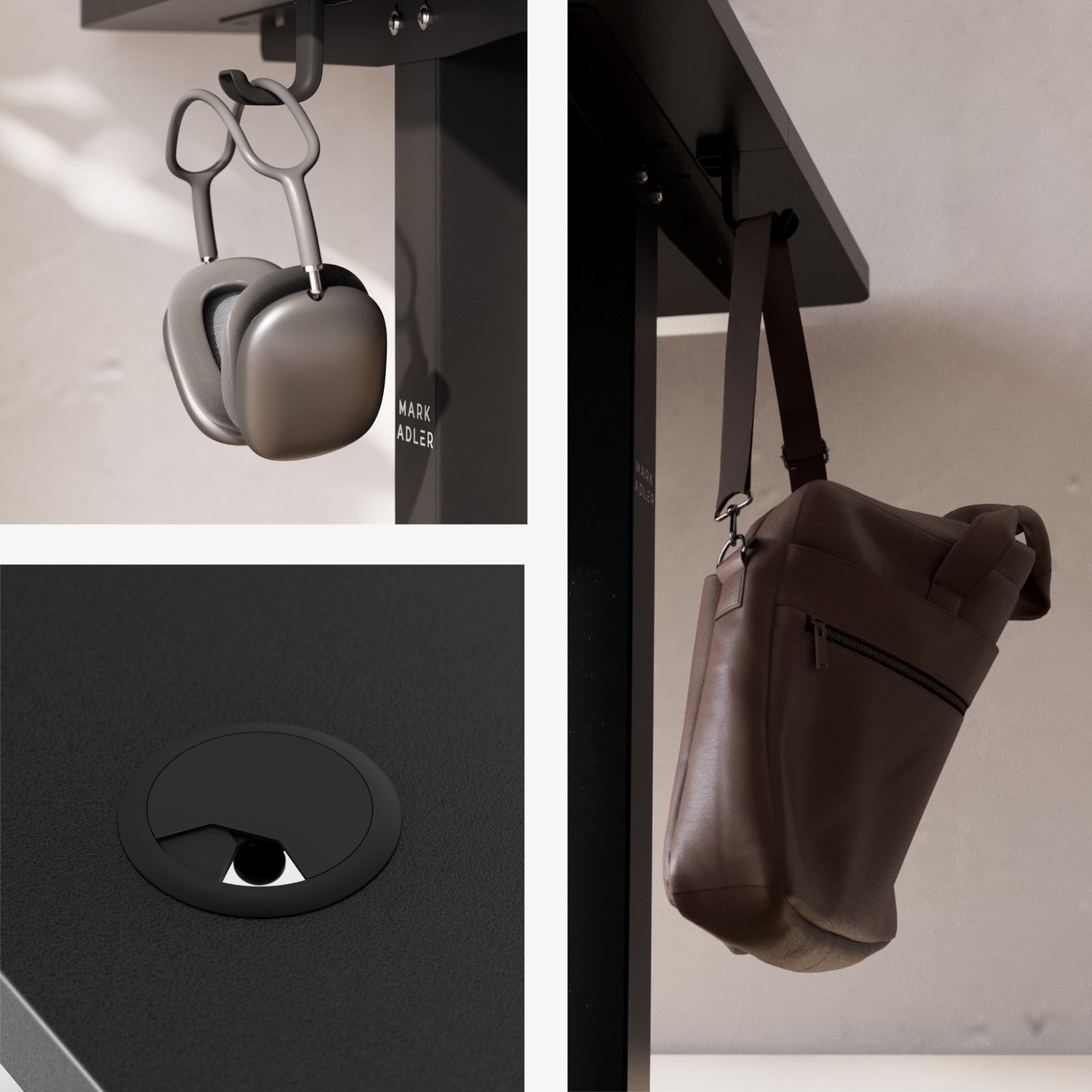 Mark Adler-Bureau-Leader 7.3-140x70 cm-Elektrisch verstelbaar-Zwart