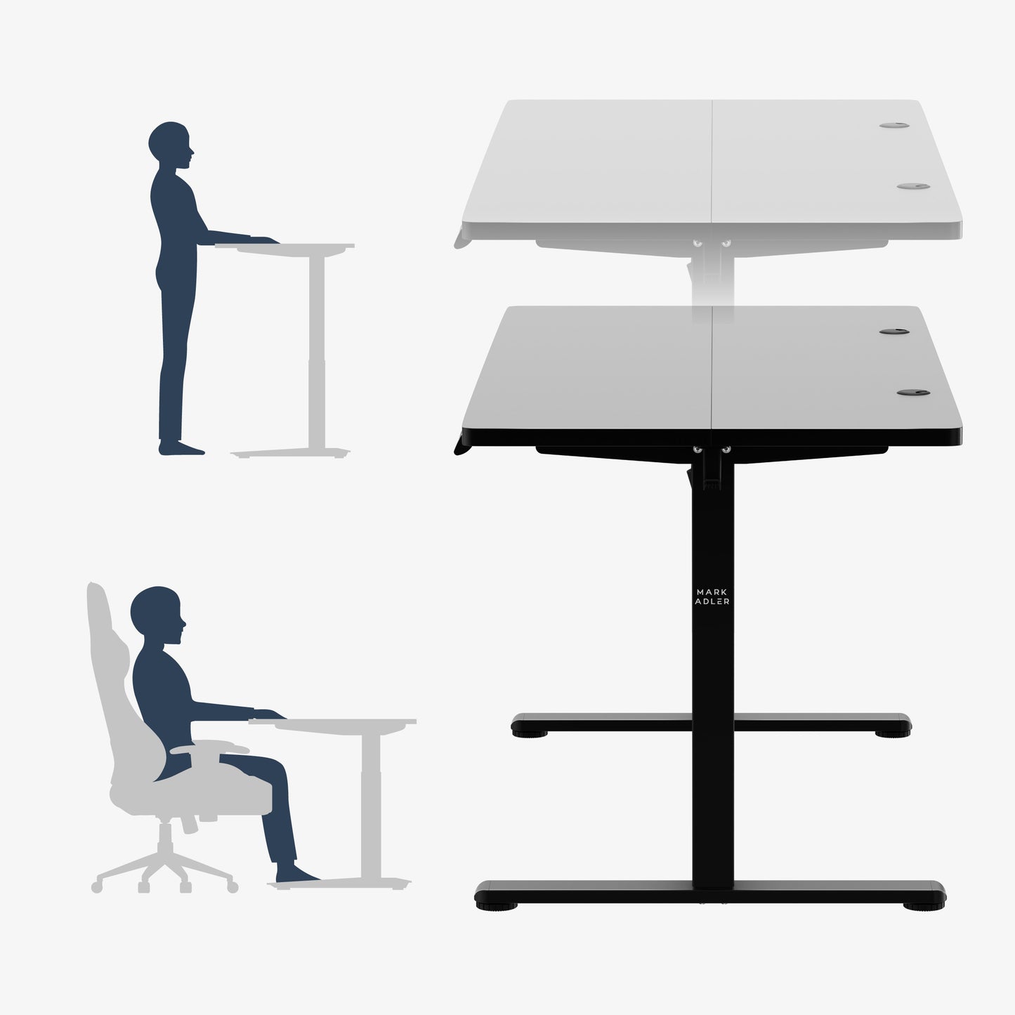 Mark Adler-Bureau-Leader 7.3-140x70 cm-Elektrisch verstelbaar-Zwart