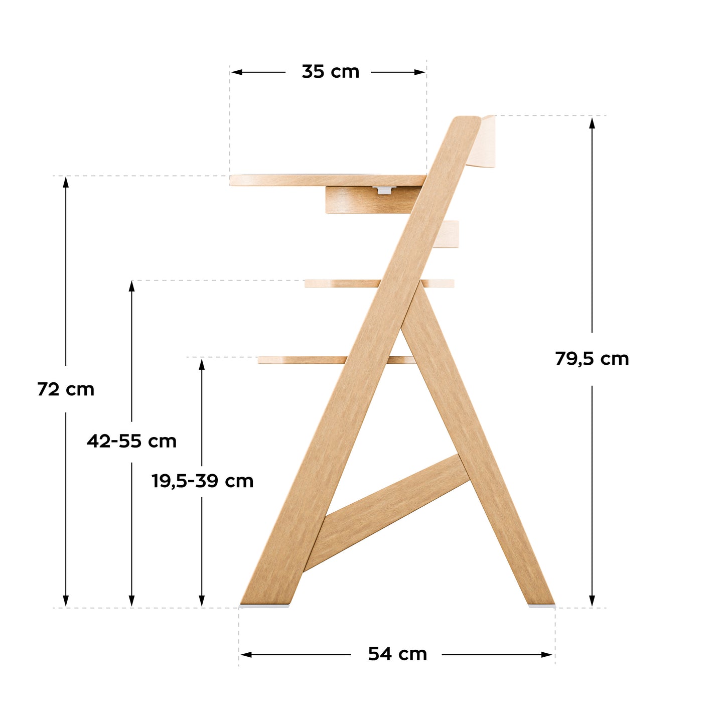 Tulano - Morsel 40 - kinderstoel - meegroeistoel - hout- naturel - 4 in 1