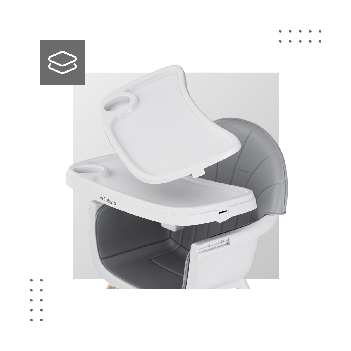 Tulano - Morsel - kinderstoel - grijs