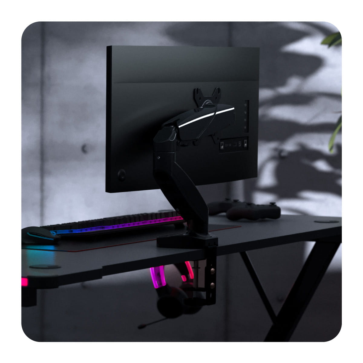 Huzaro Motion 1.2 Monitor Arm – For Screens from 15" to 27" – Gas Spring – VESA 75x75 &amp; 100x100 – Load Capacity up to 7 kg (only available online)