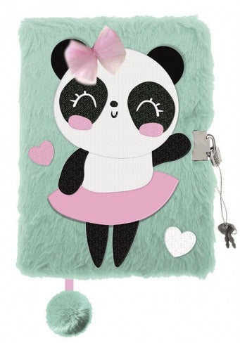 Dagboek met hangslot 3D Panda Ballerina A5, 96 pagina's