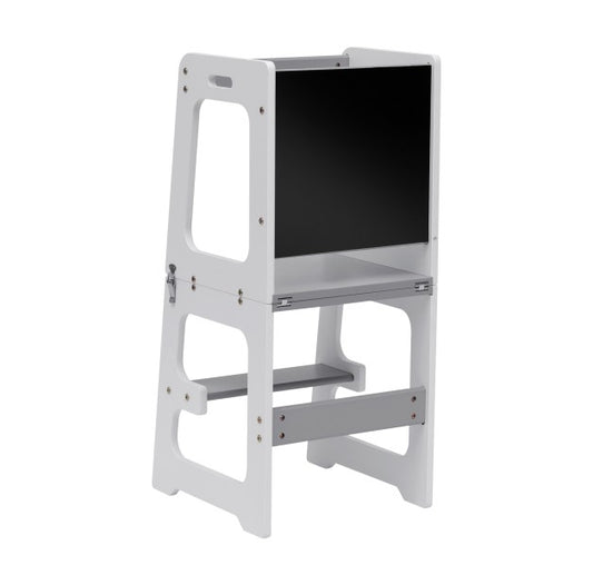 Tulano-Mooby 35-Keukenhelper-Opstapper-Kinderen-3 in 1-tot 60 kg-Wit/grijs