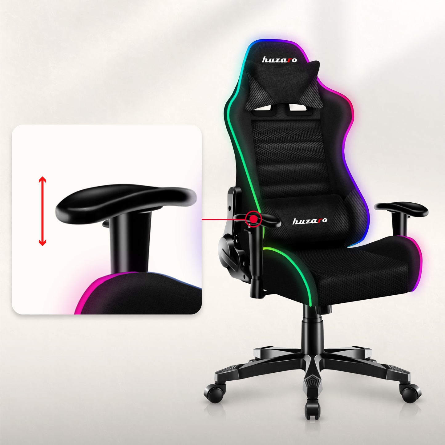 Huzaro - Ranger 6.0 RGB Mesh - Gamestoel voor kinderen (alleen online beschikbaar)