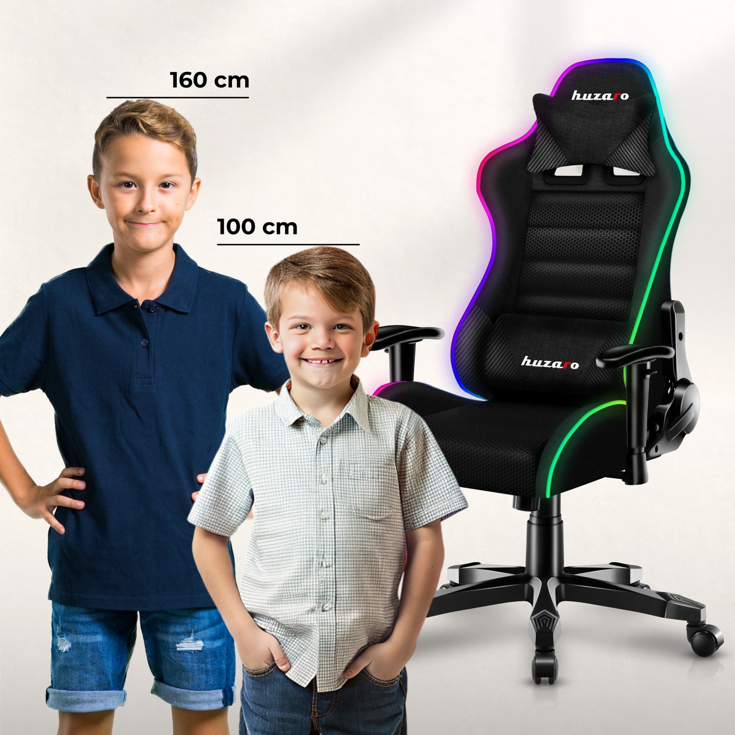 Huzaro - Ranger 6.0 RGB Mesh - Gamestoel voor kinderen (alleen online beschikbaar)