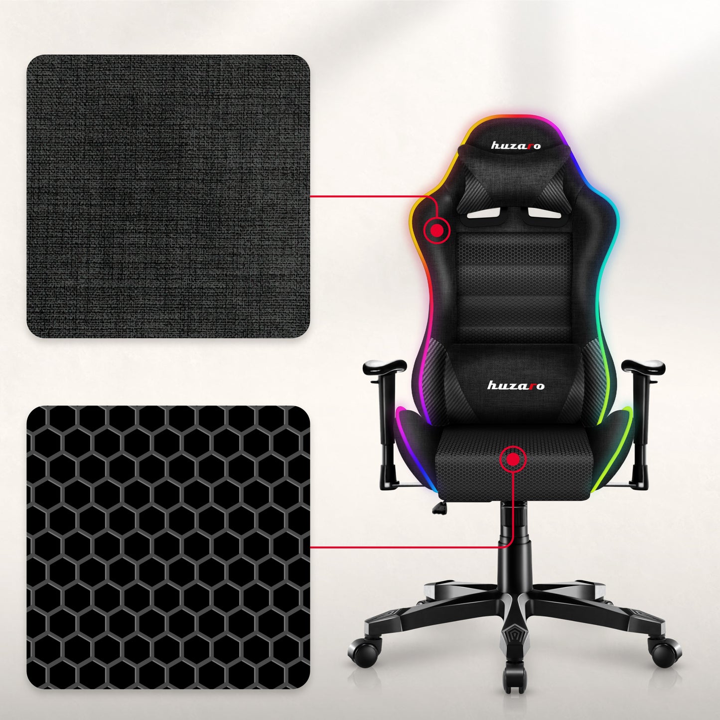 Huzaro - Ranger 6.0 RGB Mesh - Gamestoel voor kinderen (alleen online beschikbaar)