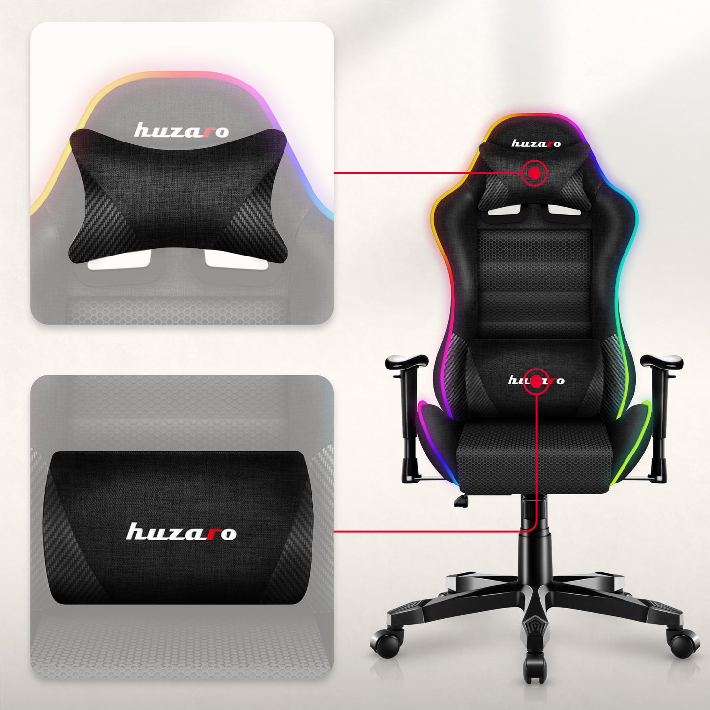 Huzaro - Ranger 6.0 RGB Mesh - Gamestoel voor kinderen (alleen online beschikbaar)
