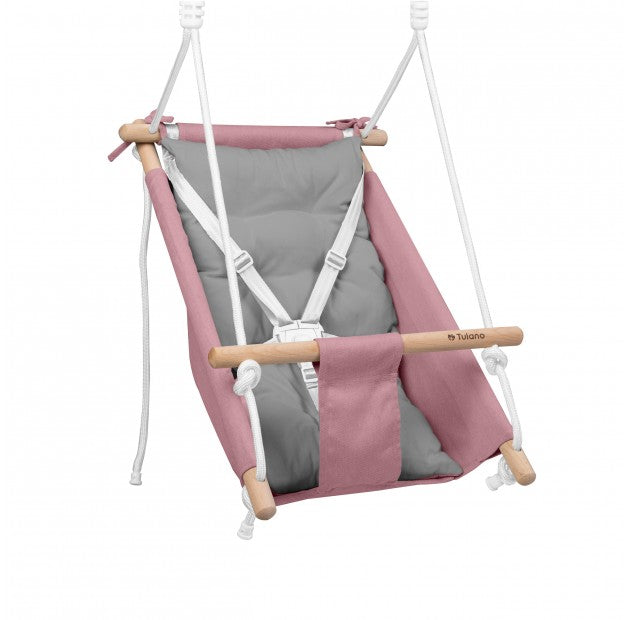 Tulano - Hop 40 - kinderschommel - wieg - schommelstoel - roze - grijs
